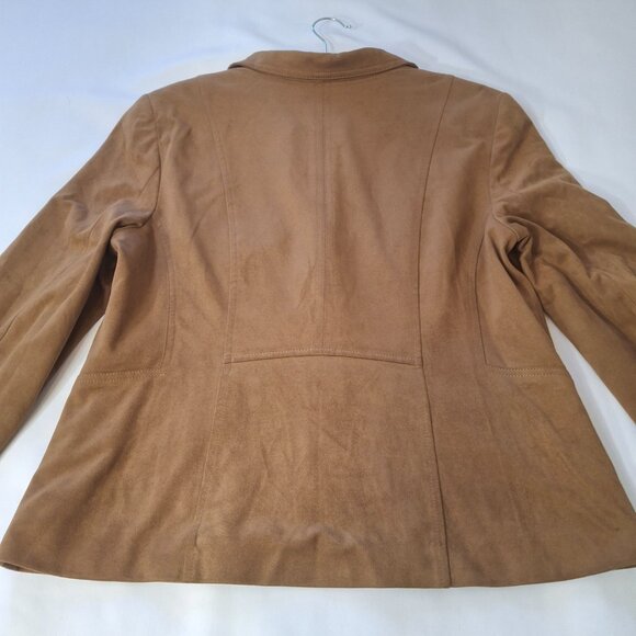 Vintage Conrad C Proportion Petite Sz 12 (LG) Suede Blazer Jacket Buttoned Lined - Picture 12 of 15
